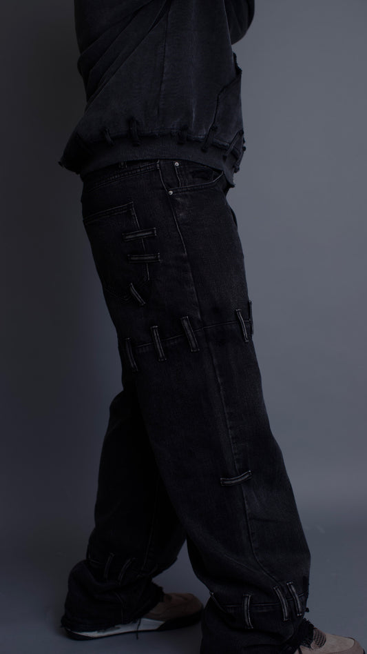 Sewn and Stitched Denim Jeans