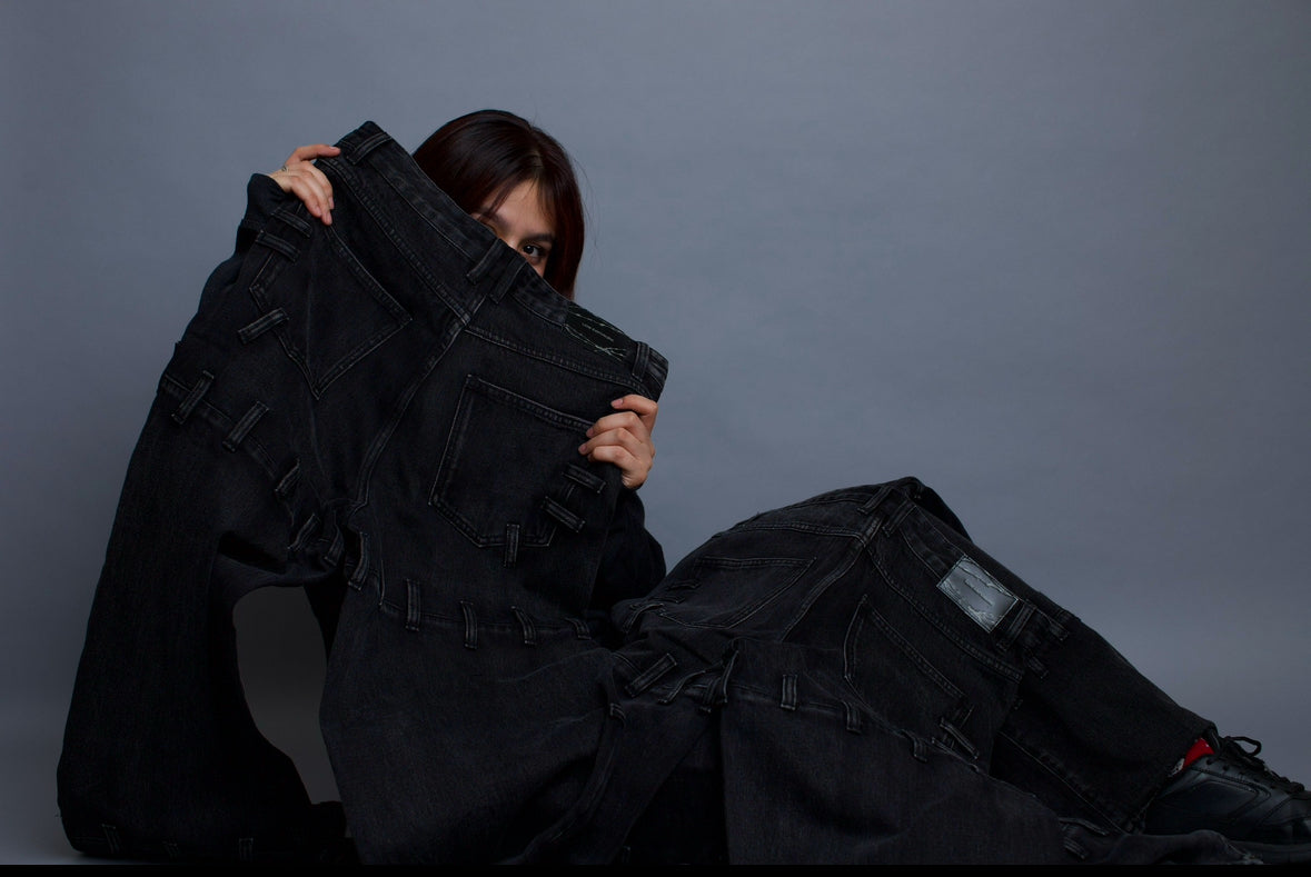Sewn and Stitched Denim Jeans
